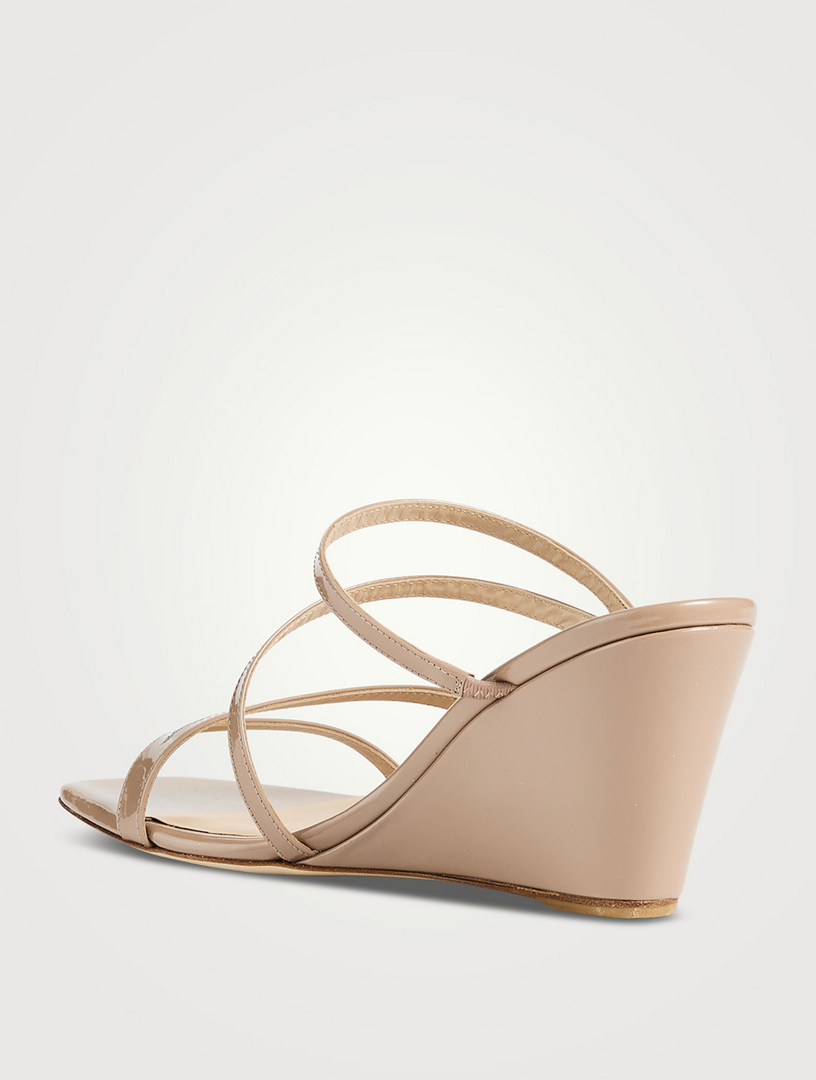 STUART WEITZMAN Strapeze Patent Leather Wedge Mules | Holt Renfrew
