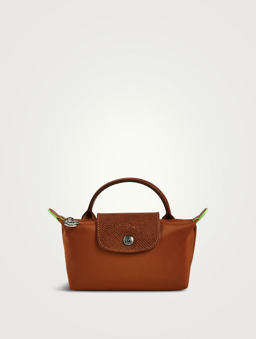 Le Pliage Green Pouch with handle Cognac - Recycled canvas