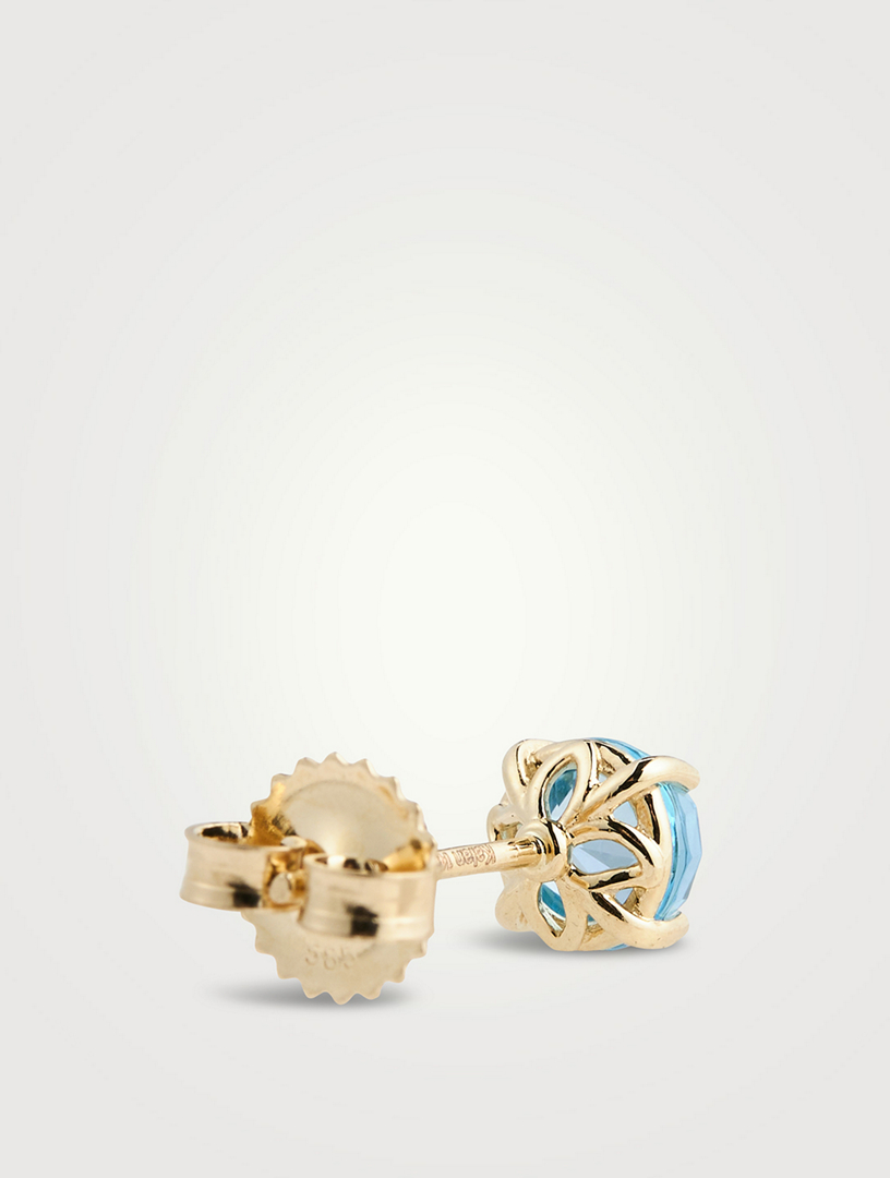 Gold Round Stud Earrings