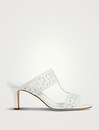 Sophocles Laser-Cut Leather Mules