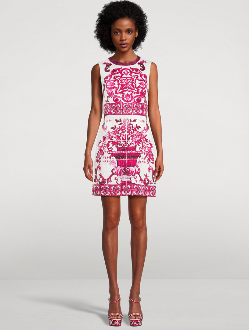 DOLCE & GABBANA Brocade Mini Dress In Majolica Print