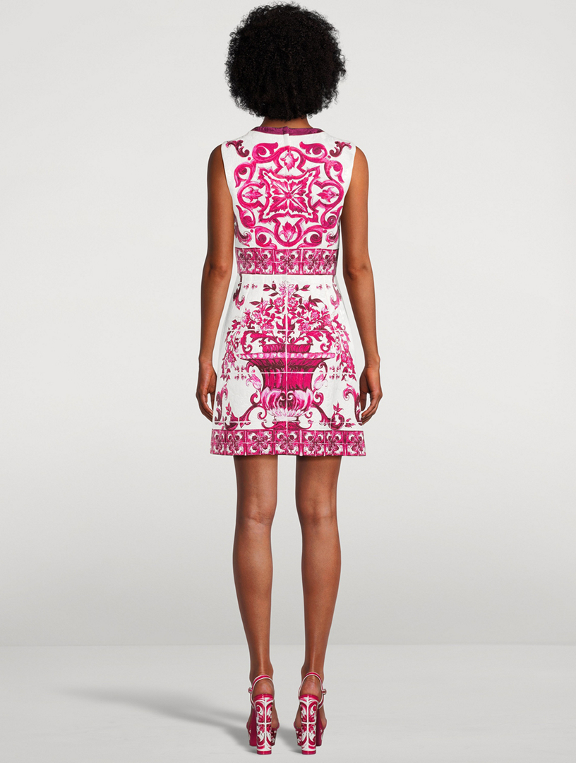 Brocade Mini Dress Majolica Print