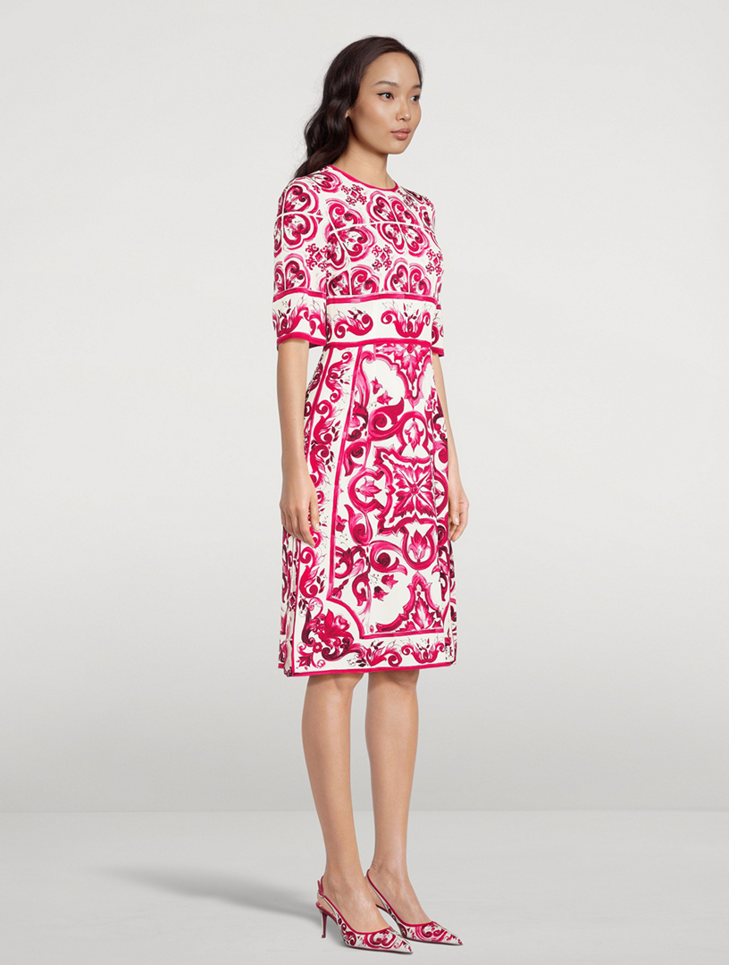 Charmeuse Midi Dress Majolica Print