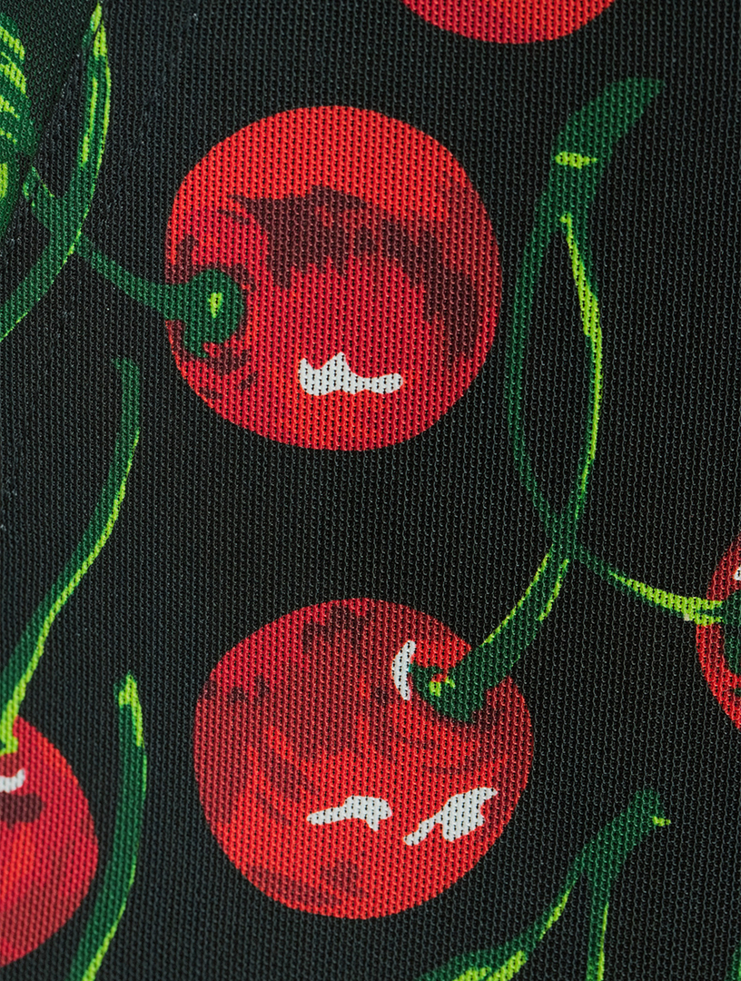 Nylon Stretch Pants Cherry Print