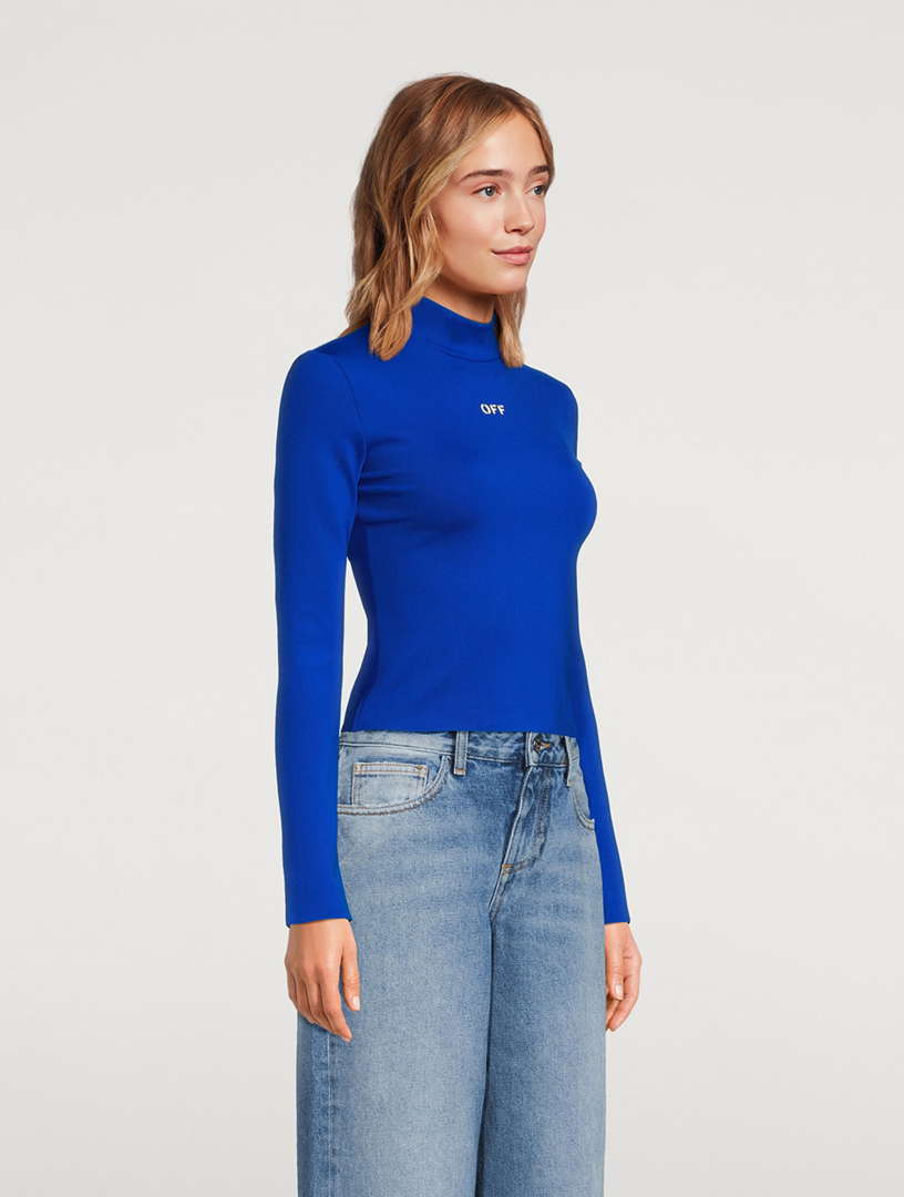 Long-Sleeve Mockneck Top