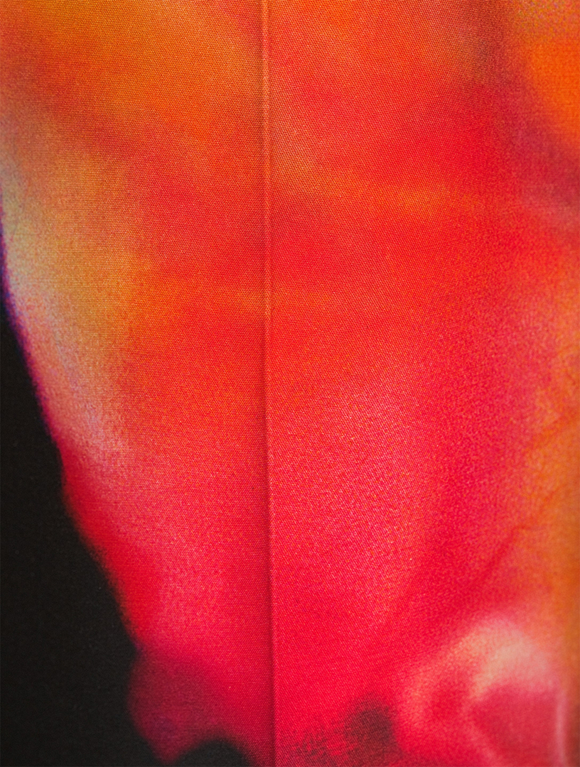 Low-Rise Cigarette Trousers Solarised Petal Print