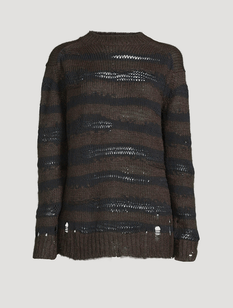 ACNE STUDIOS Distressed Striped Sweater | Holt Renfrew