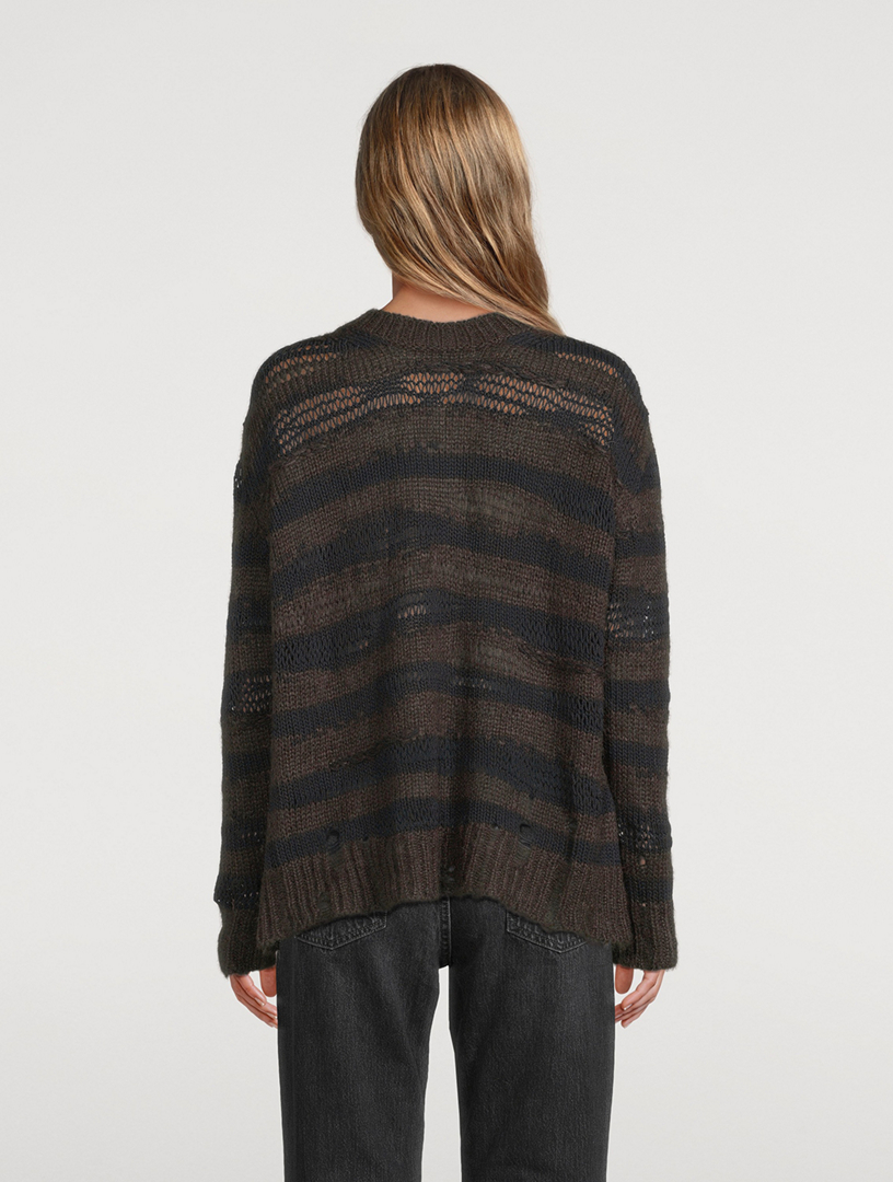 ACNE STUDIOS Distressed Striped Sweater | Holt Renfrew