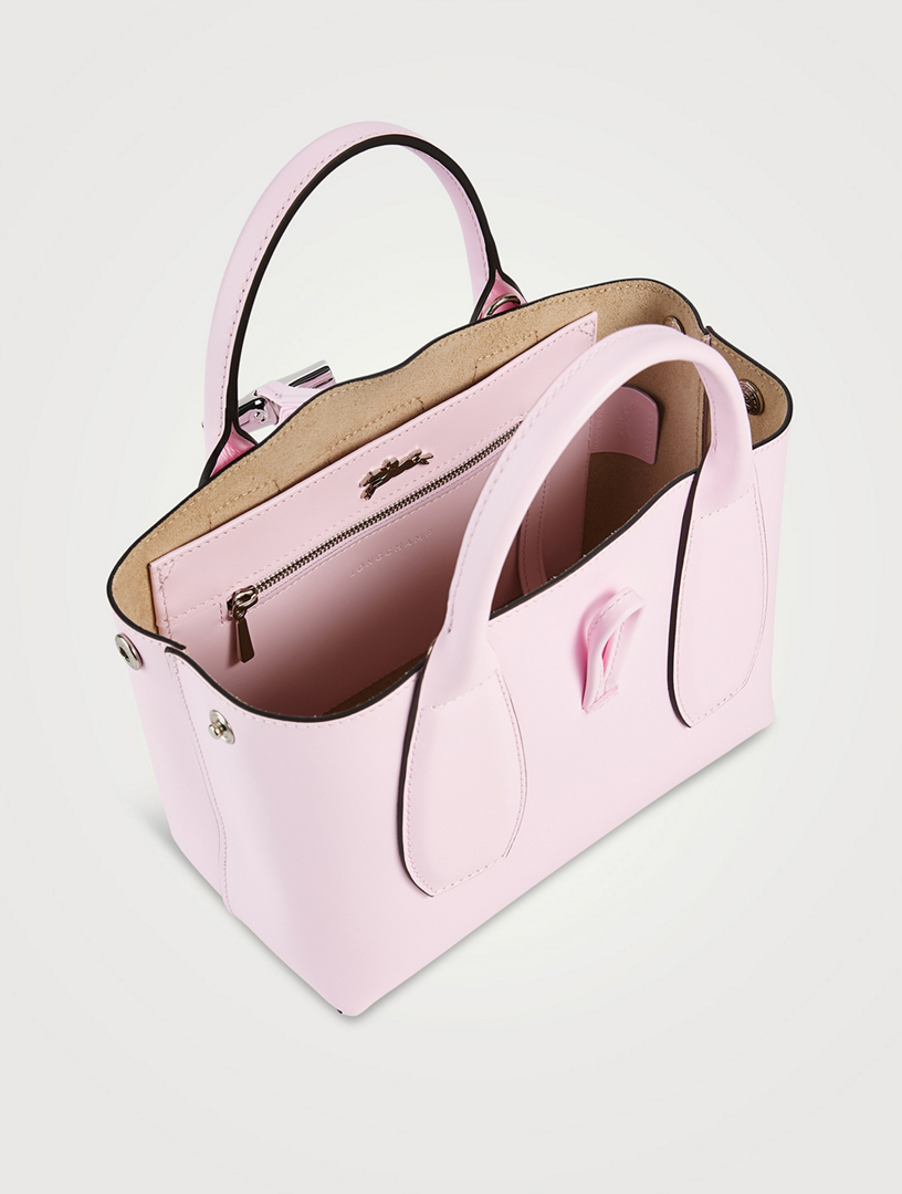 Longchamp `roseau Box` Medium Handbag In Pink