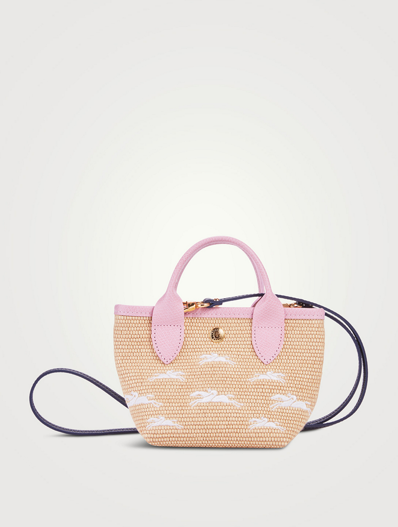 Longchamp Le Pliage Panier XS Straw Crossbody Bag