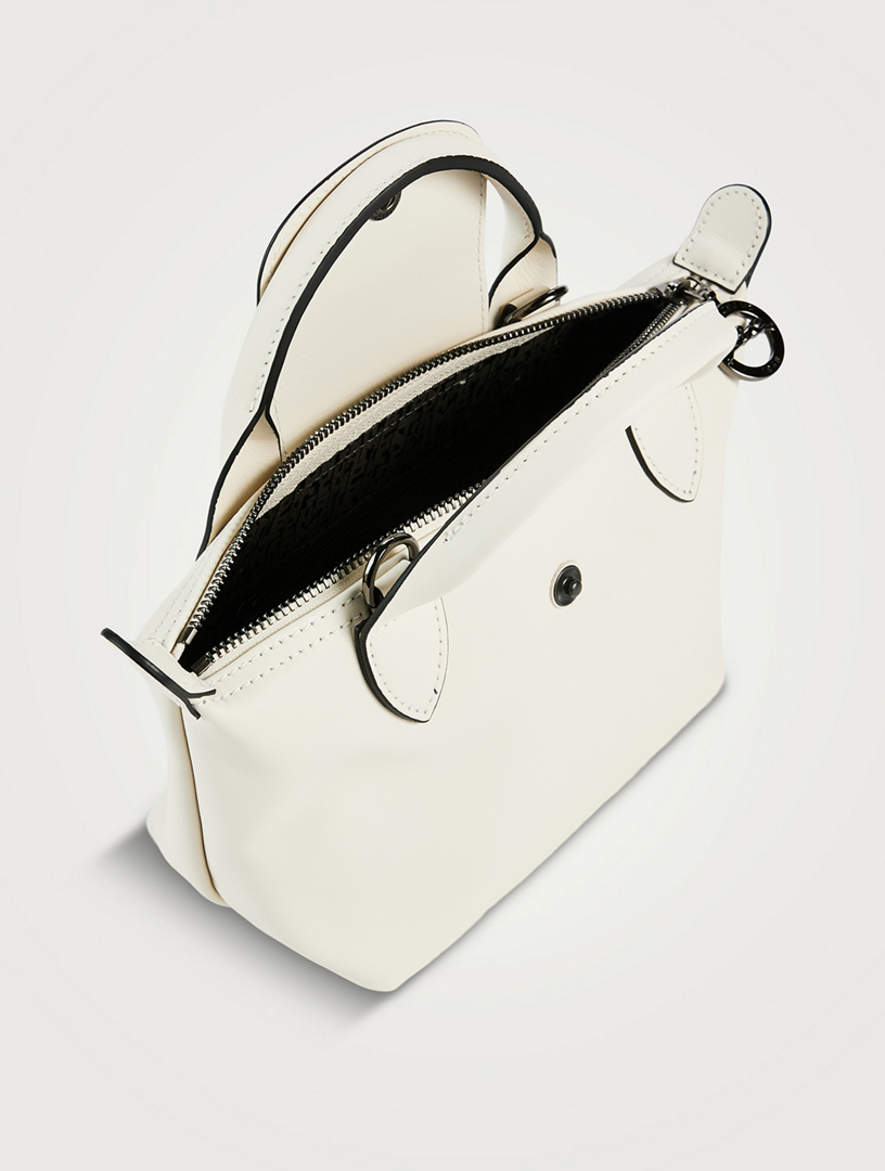 Le Pliage Cuir Top Handle Bag In White