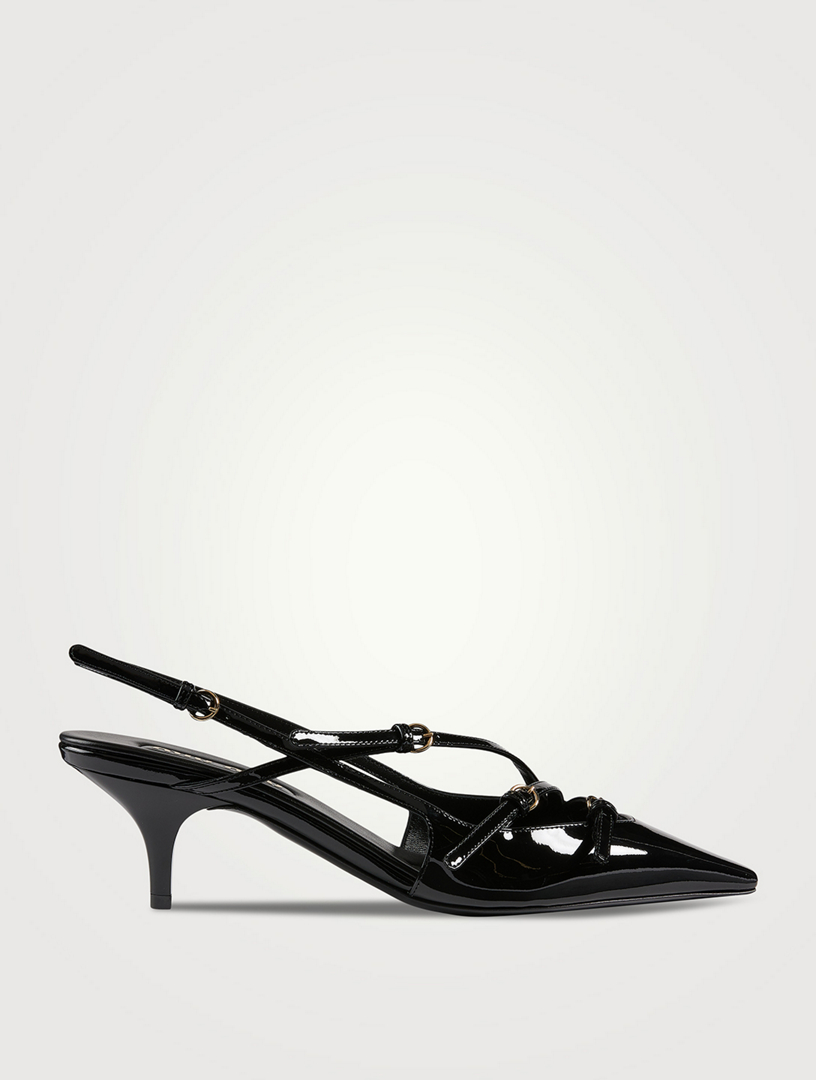 Prada // Black Patent Leather Triangle Logo Mary Jane Pumps – VSP  Consignment