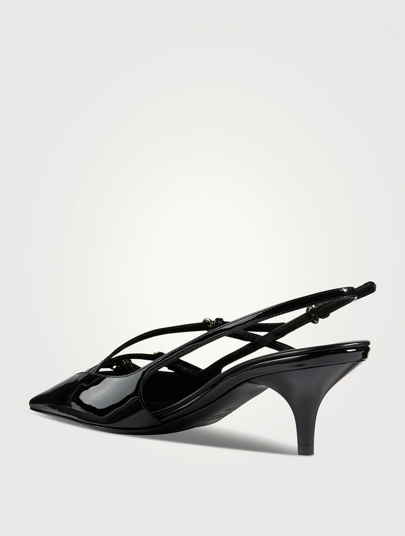 Miu Miu Black/nude leather slingback