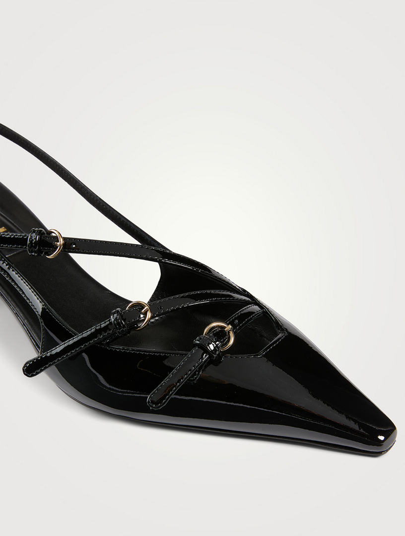 Miu Miu Black/nude leather slingback