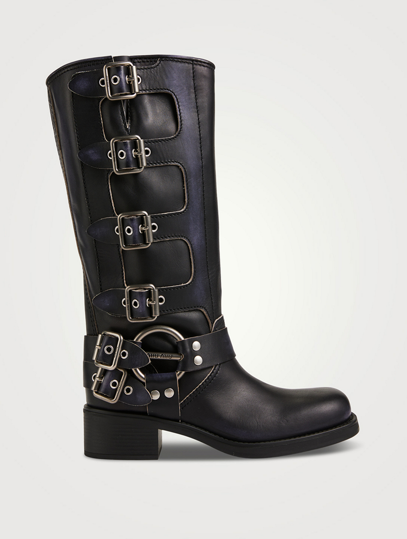 Buckle calf clearance boots