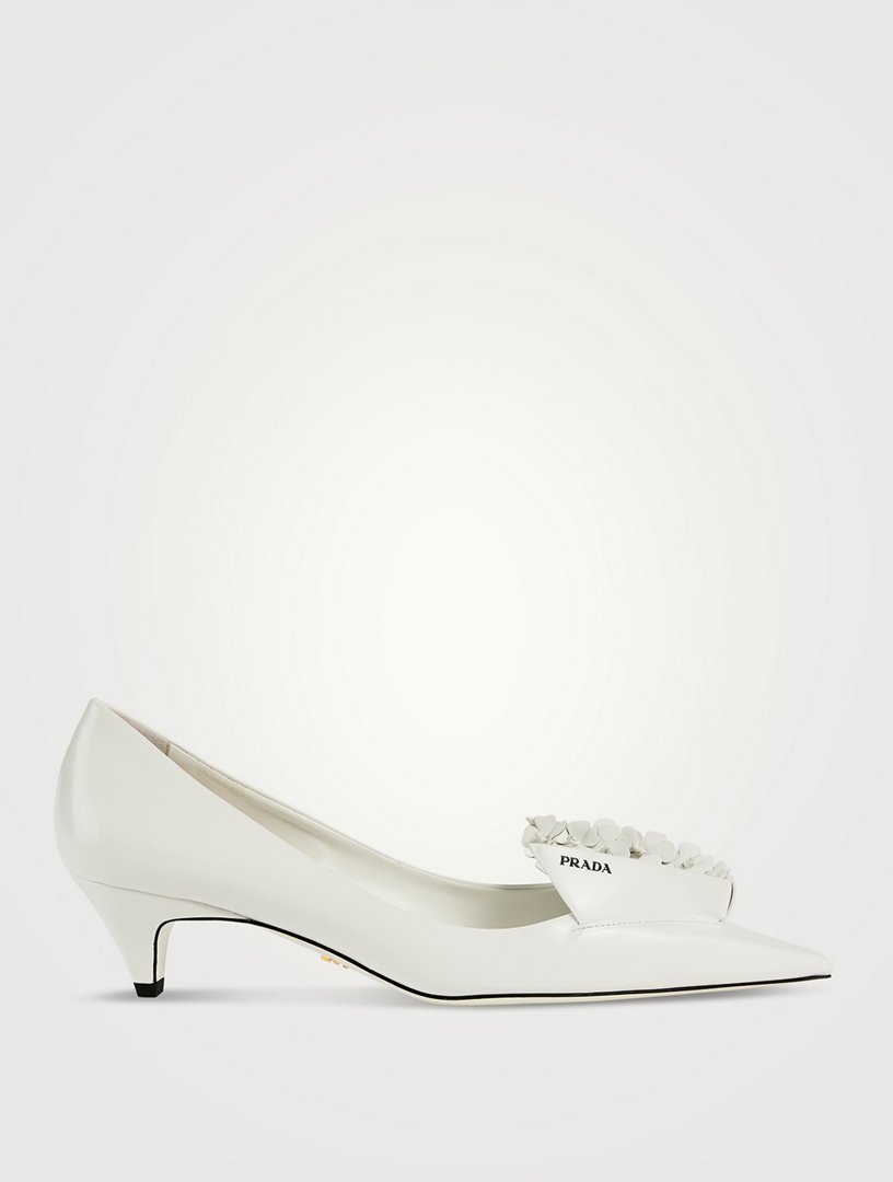 PRADA Floral Appliqu Kitten Heel Pumps Holt Renfrew