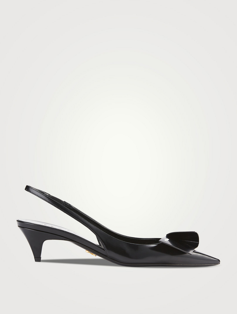 Prada bow sale slingback pump