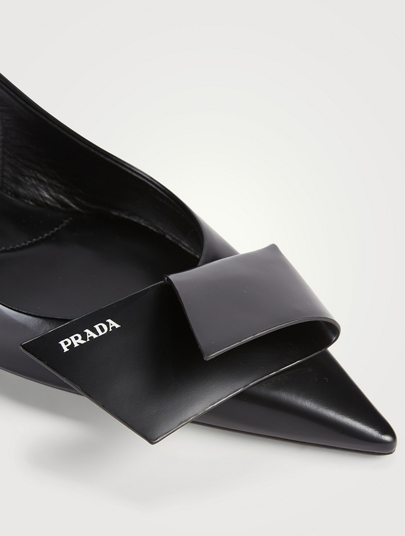 Prada bow pointy toe on sale pump