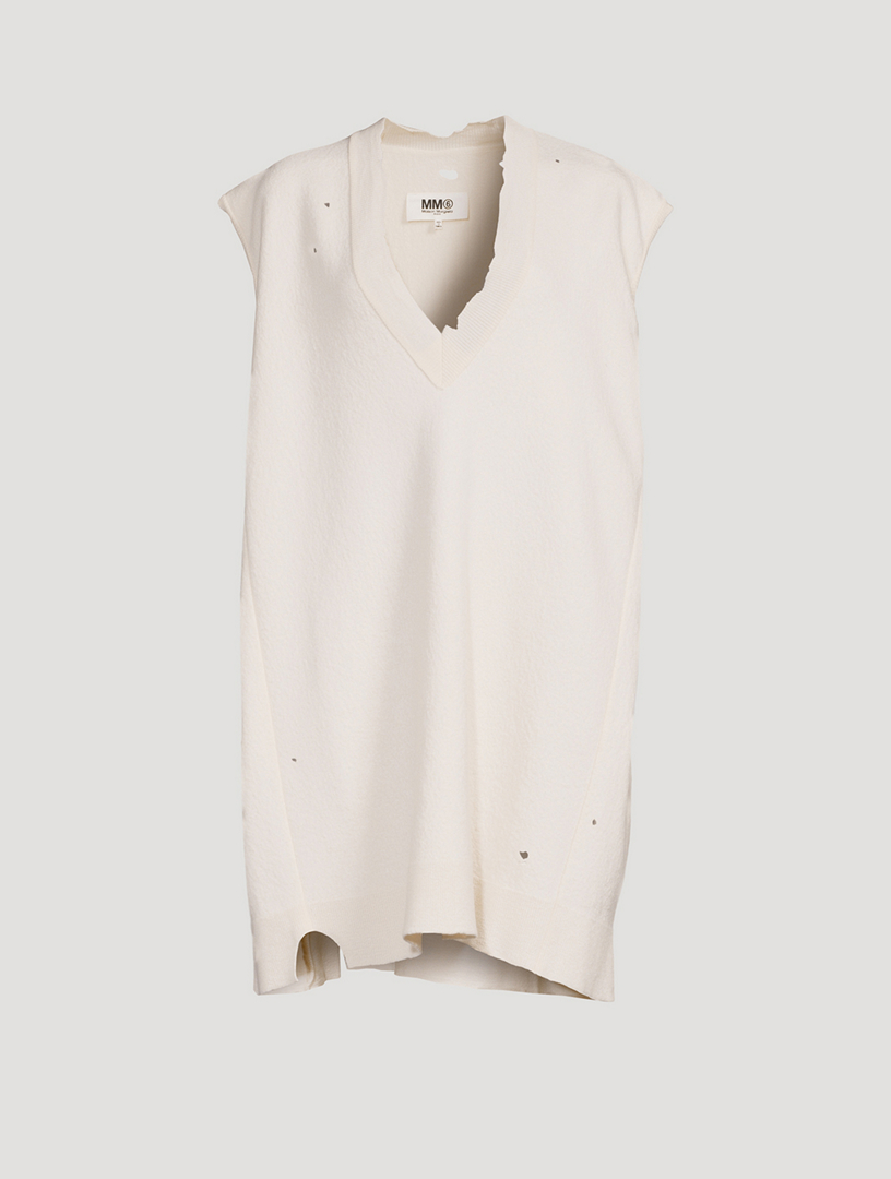 MM6 MAISON MARGIELA V-Neck Sweater Vest Dress | Holt Renfrew