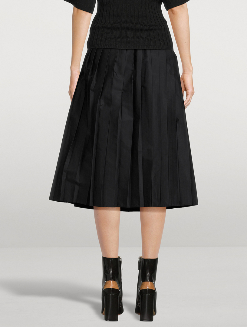 Pleated Foldover Midi Dress