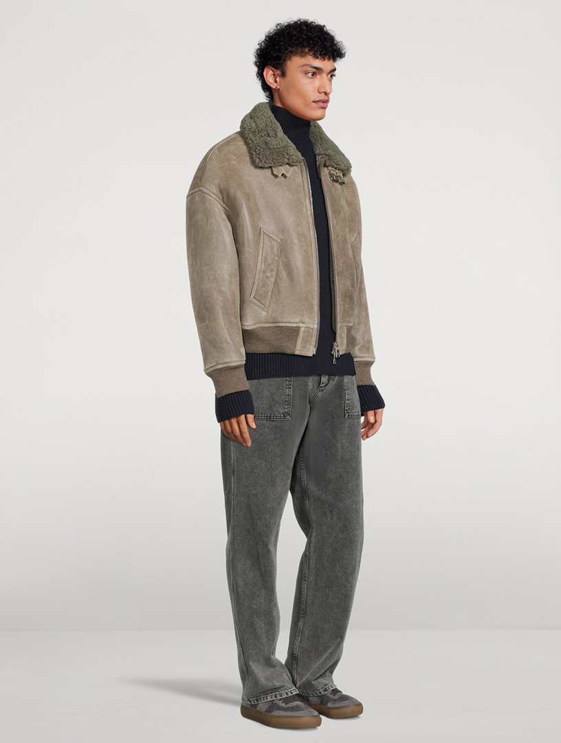 AMI PARIS Suede Shearling Bomber | Holt Renfrew