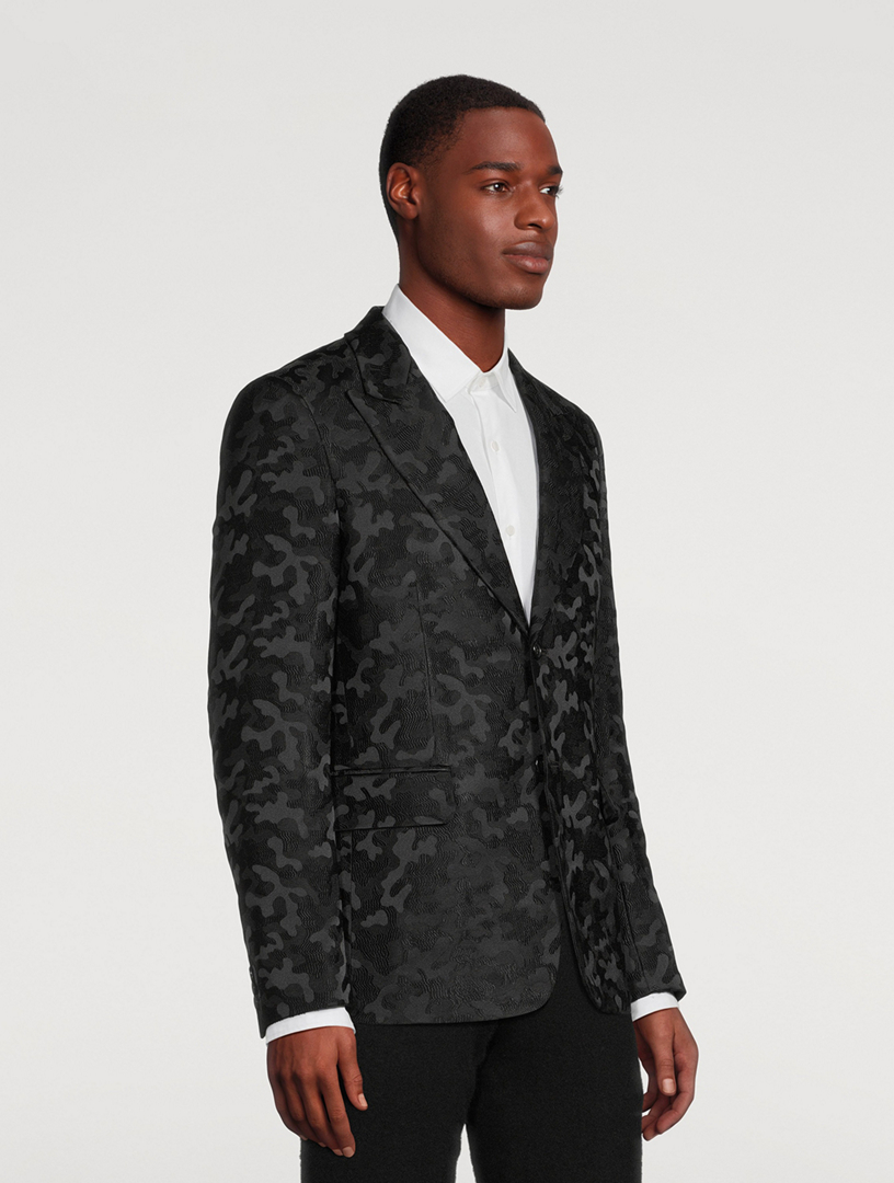 Single-Breasted Jacket Camo Print