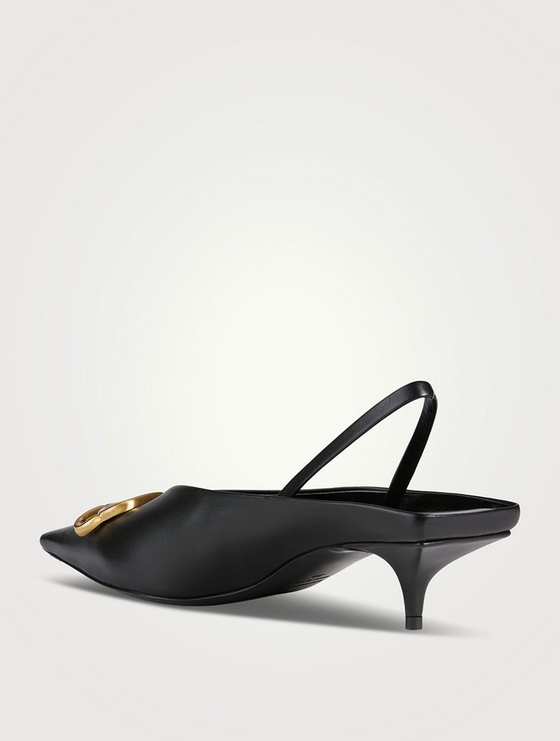 Balenciaga Cosy Bb Logo-embellished Leather Slippers - Black - IT37