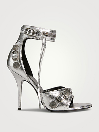 Cagole Metallic Leather Ankle-Cuff Sandals