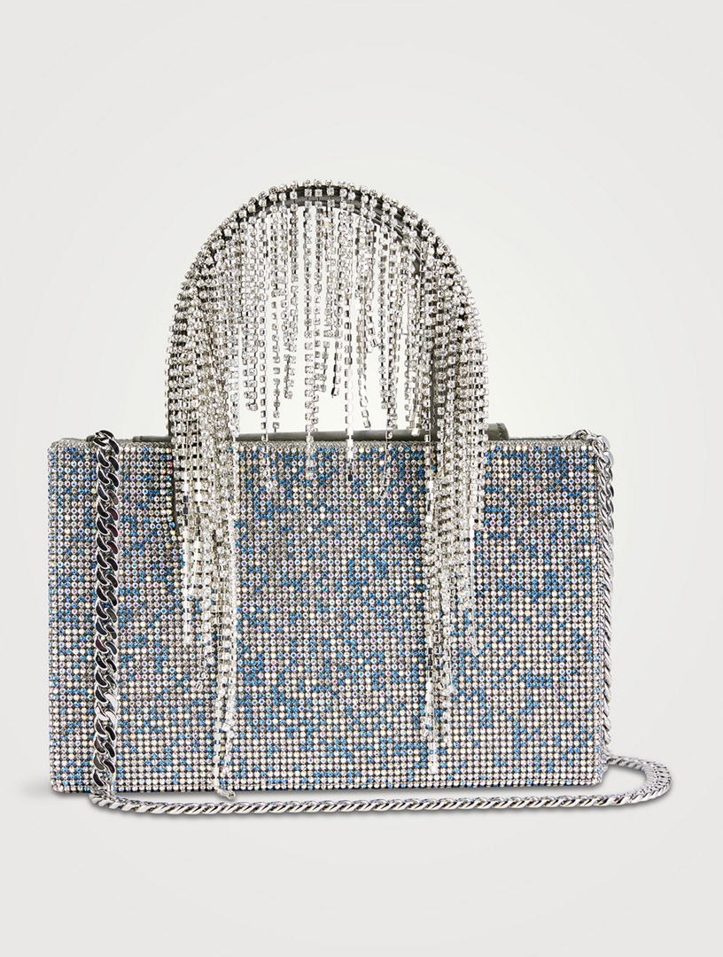 KARA Midi Crystal Mesh Fringe Tote Bag | Holt Renfrew