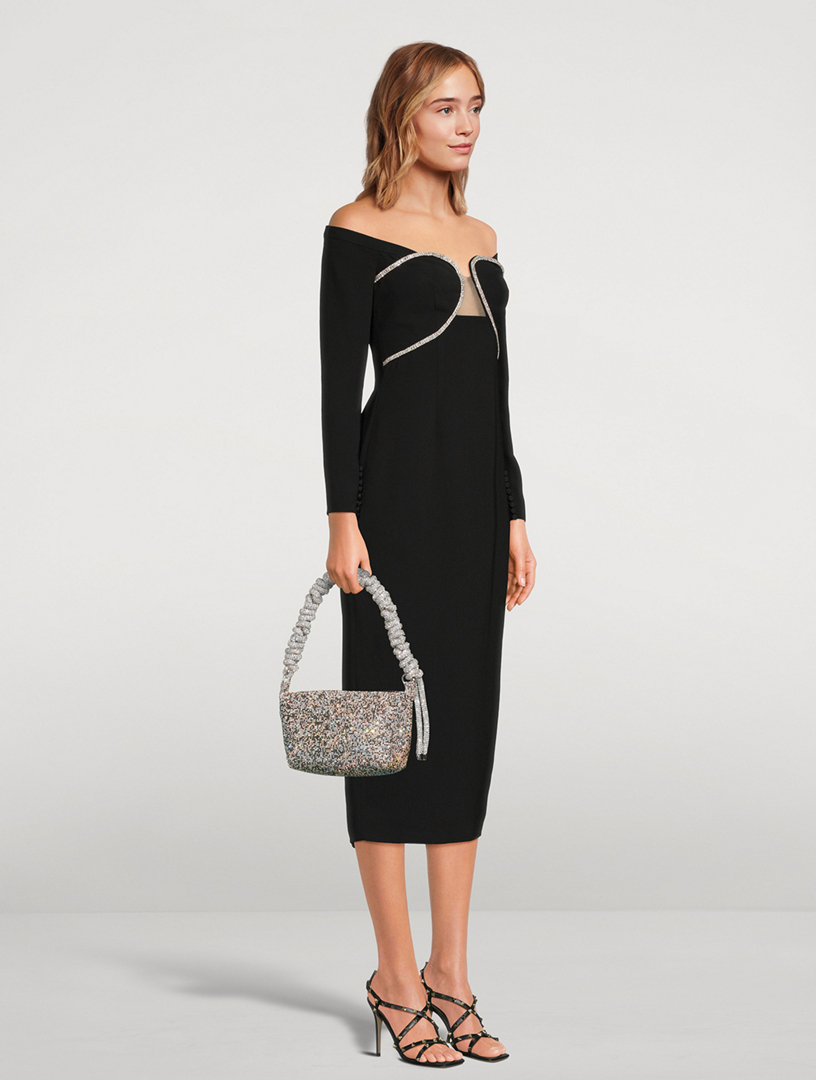 Phone Cord Crystal Mesh Shoulder Bag