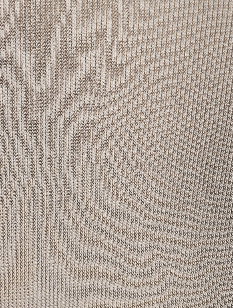 Ribbed Jersey Turtleneck