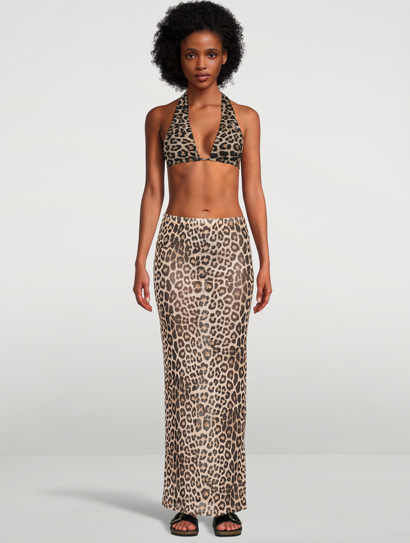 Animal Pattern Maxi Skirt