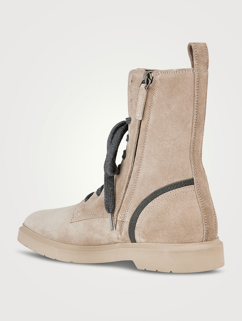 BRUNELLO CUCINELLI Suede Combat Boots Holt Renfrew