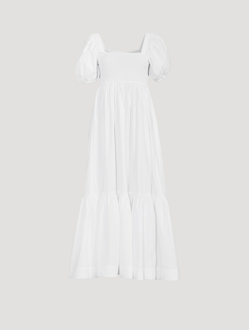 GANNI Smocked Poplin Maxi Dress | Holt Renfrew