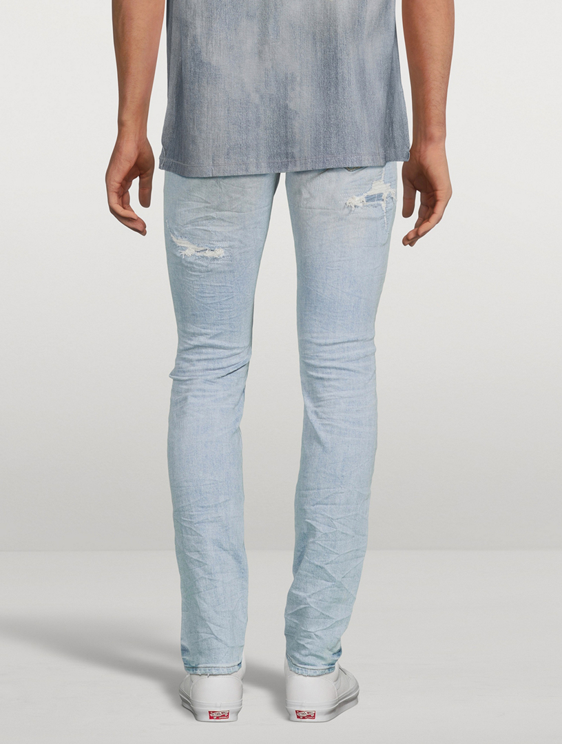 Buy PURPLE BRAND Repair Distressed Skinny Jeans - Blue At 34% Off