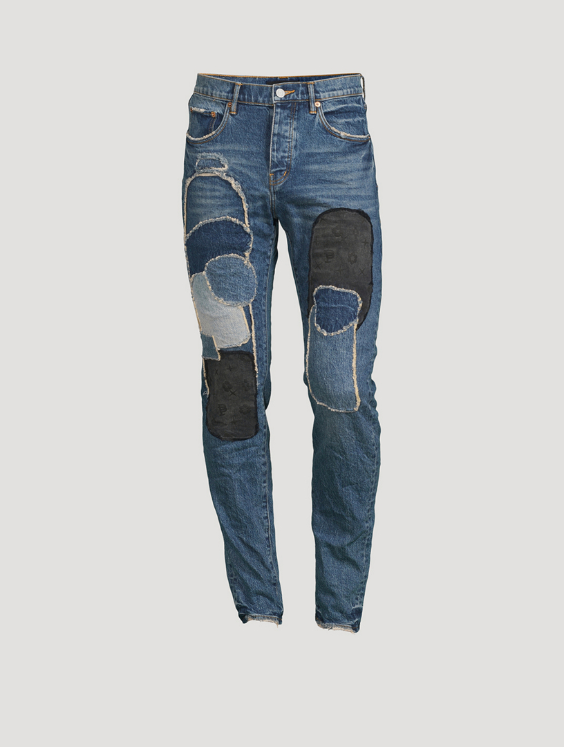 Patchwork best sale denim jeans