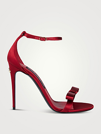 Keira Bow-Trimmed Satin Sandals
