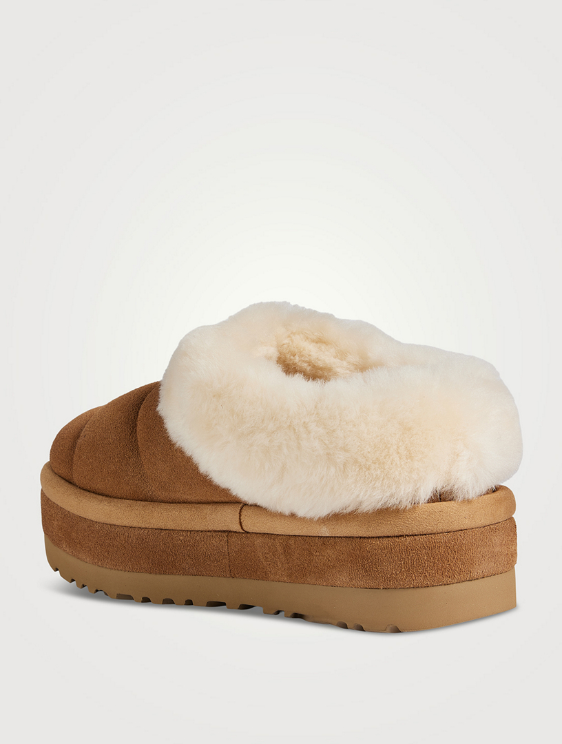 Tazzlita Suede And Sheepskin Platform Slippers