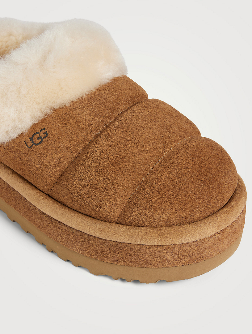 UGG Tazzlita Suede And Sheepskin Platform Slippers | Holt Renfrew