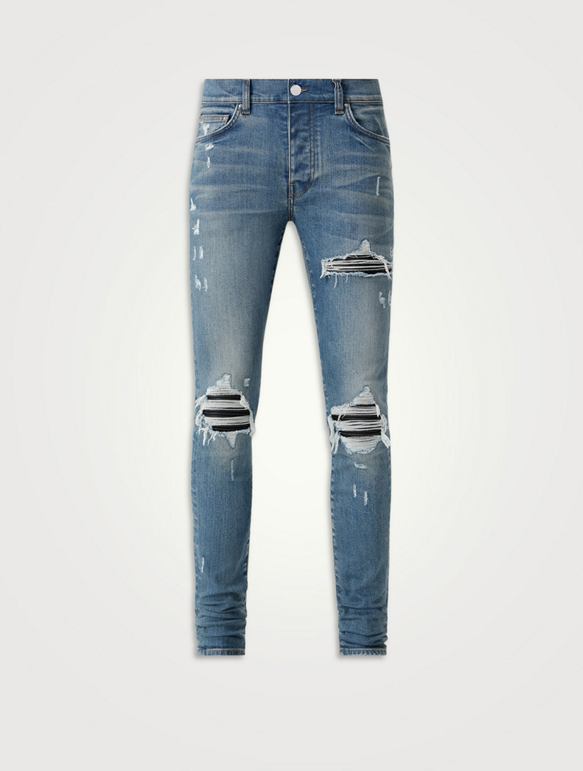 Buy PURPLE BRAND Repair Distressed Skinny Jeans - Blue At 34% Off