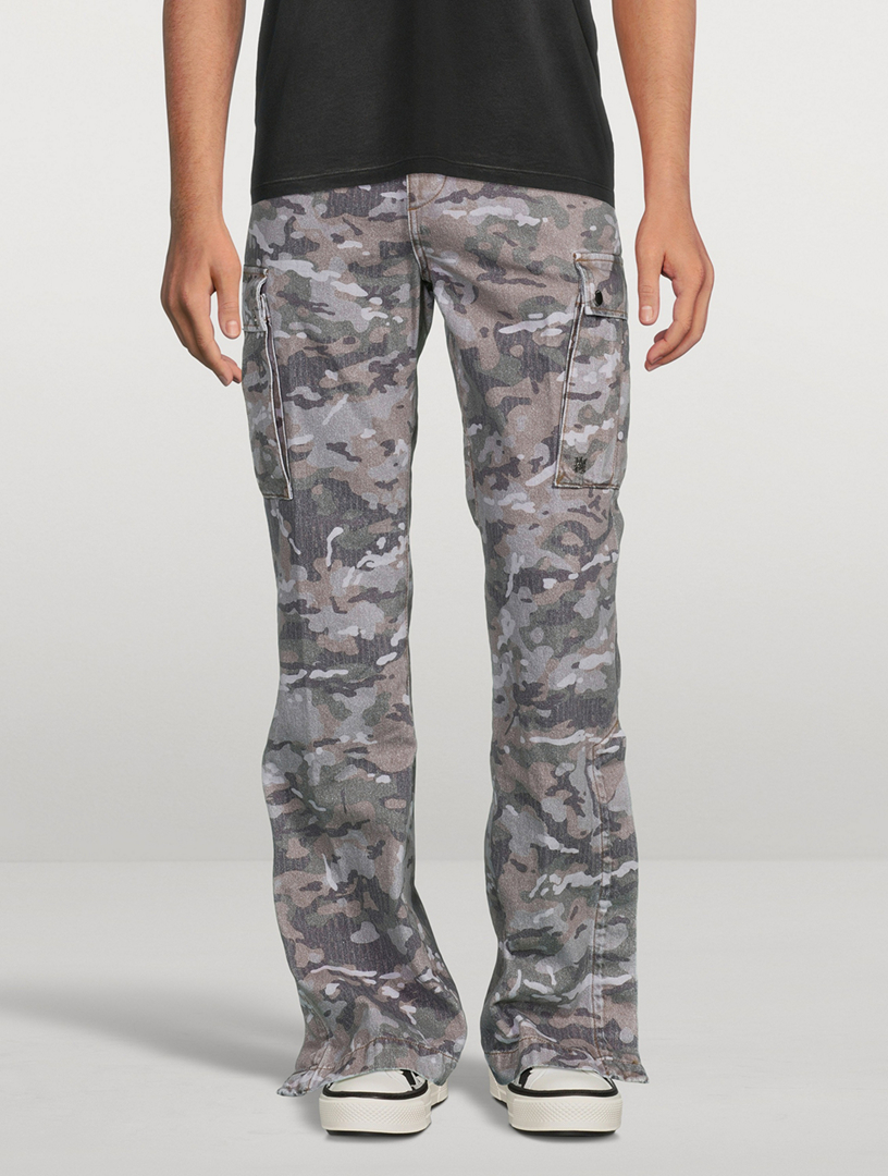 AMIRI M65 Camo Cargo Kick Flare Jeans | Holt Renfrew