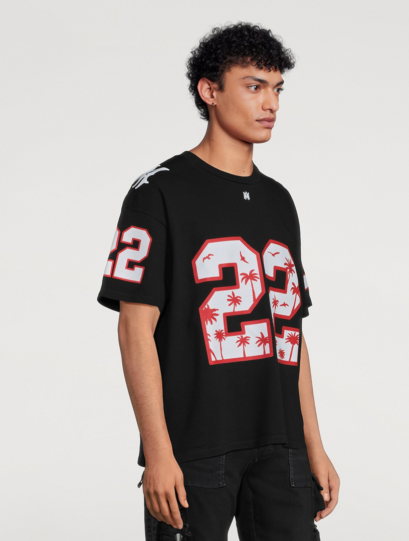 OVERSIZED 22 FOOTBALL TEE - BLACK – AMIRI