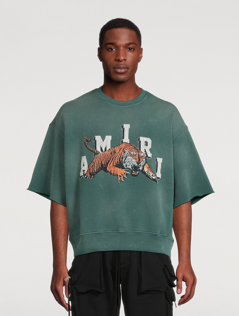 AMIRI Tiger Crewneck Short-Sleeve Sweatshirt | Holt Renfrew