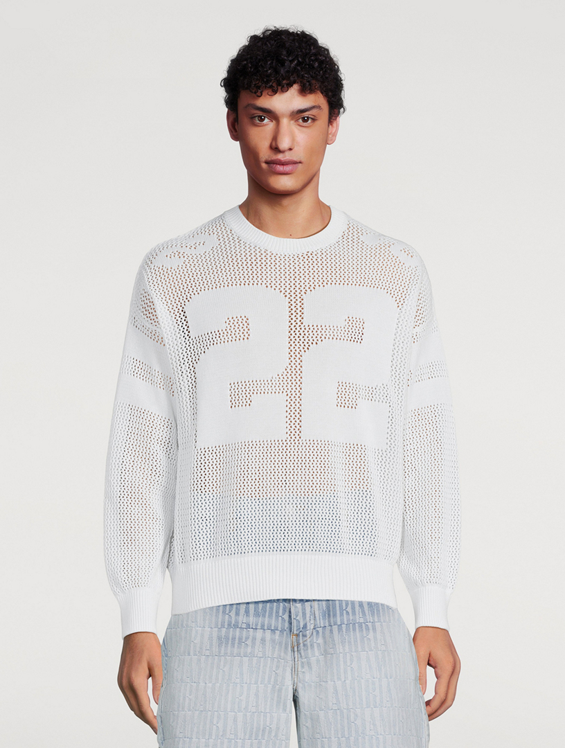 White cheap mesh sweatshirt