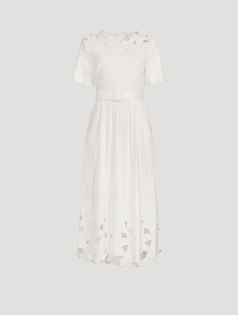 Jilly Linen-Blend Belted Midi Dress