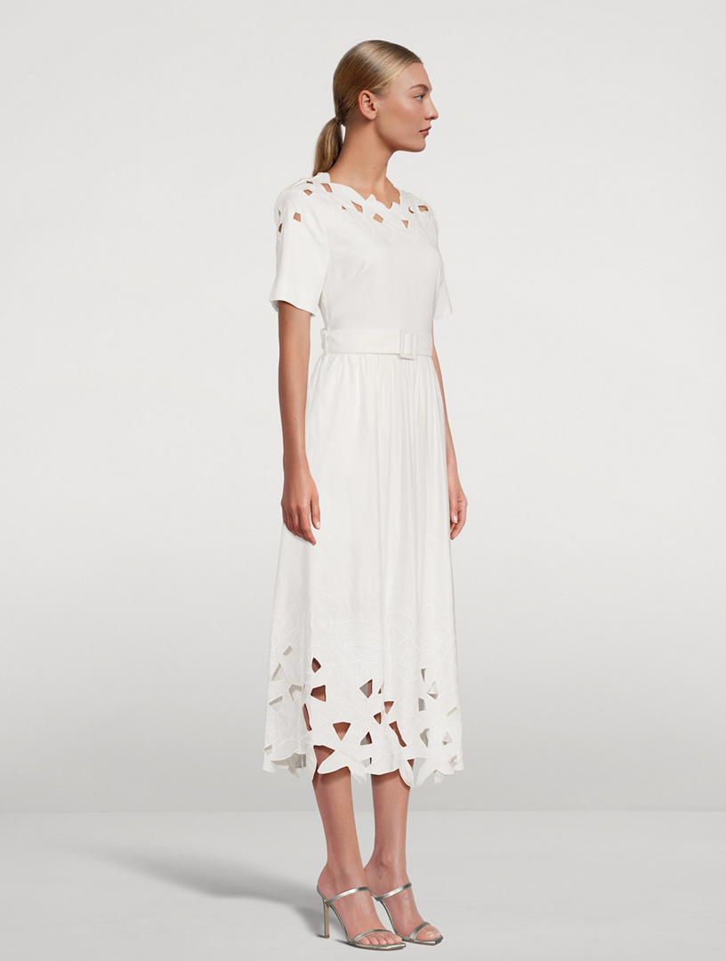 Jilly Linen-Blend Belted Midi Dress