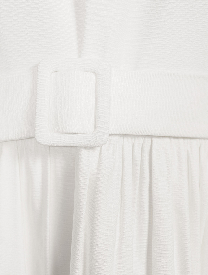 Jilly Linen-Blend Belted Midi Dress