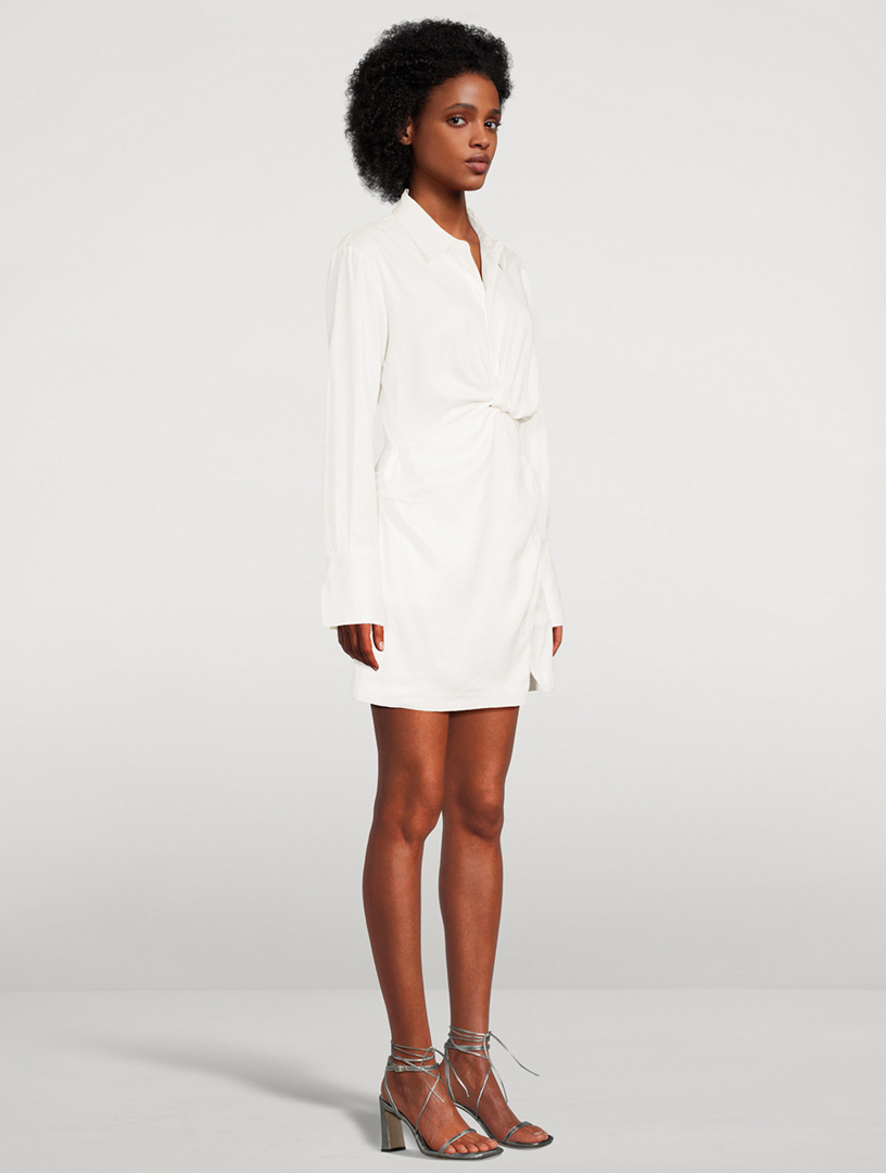 White twist shirt store dress