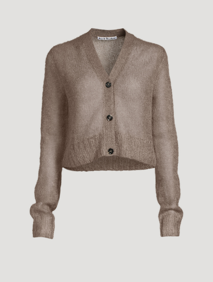 Mohair-Blend Cropped Cardigan