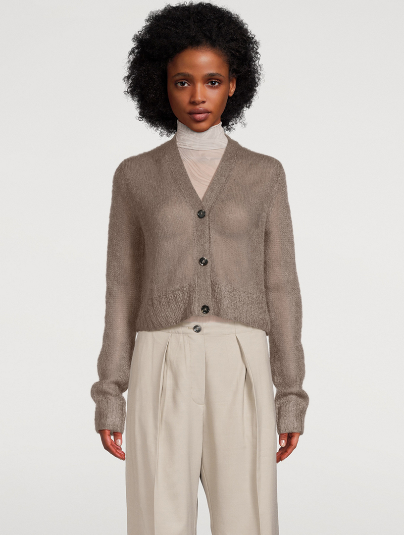 ACNE STUDIOS Mohair-Blend Cropped Cardigan | Holt Renfrew
